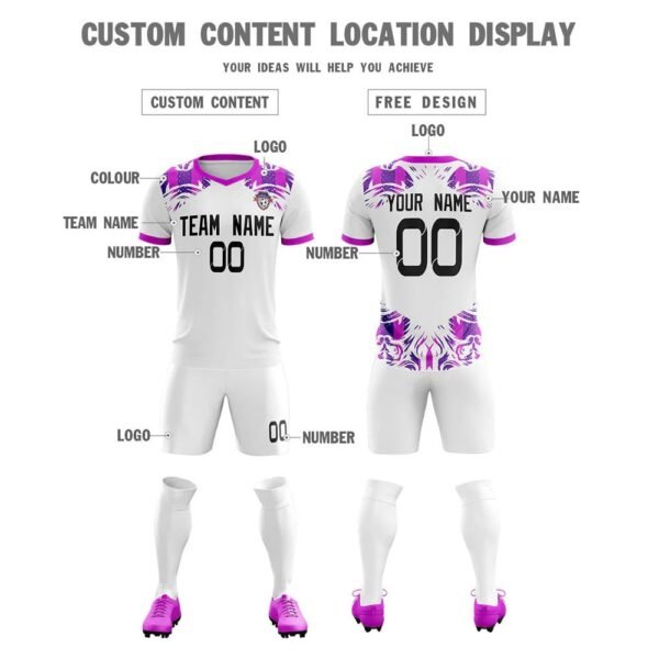 Soccer kits girls customization – team logo, player name, and number printing.