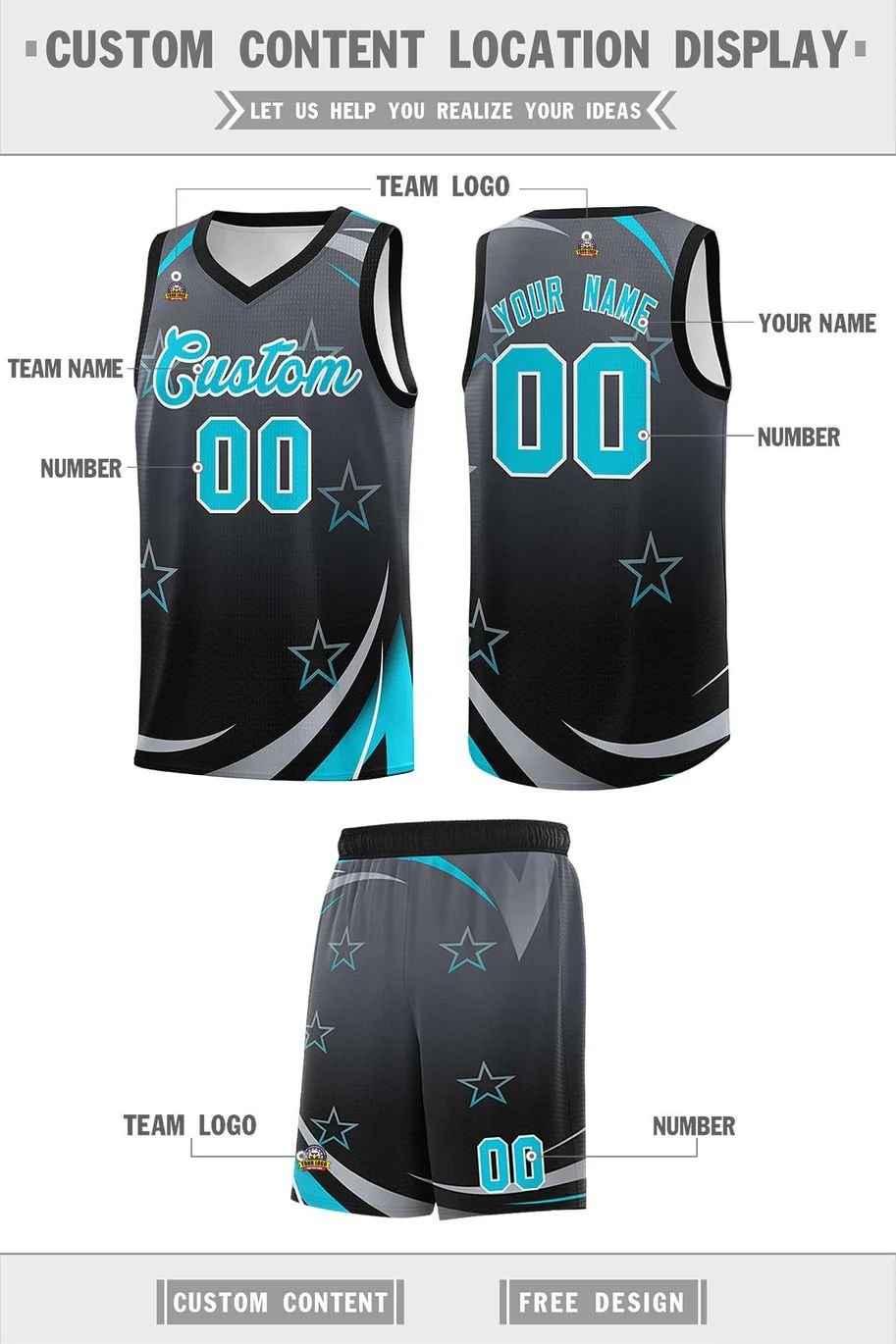 Custom Basketball Jersey with Logo, Player Name, Number & Color Options